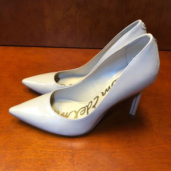 Sam Edelman Shoes - Sam Edelman Womens Hazel Nude Linen Patent Pumps